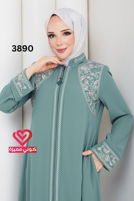 عباة تطريز 3890 فستقي